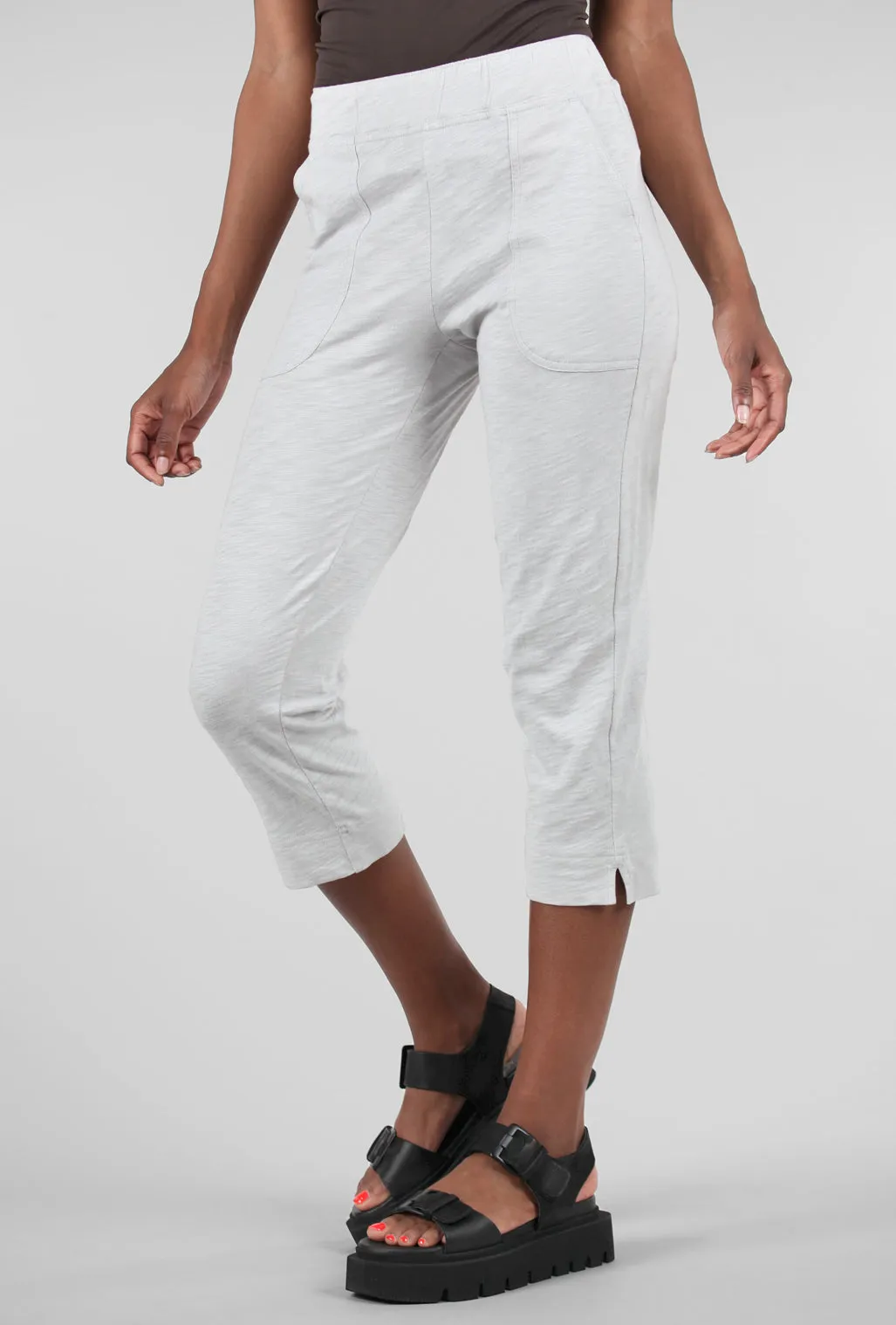 Cotton Slub Pocket Capri, Dune