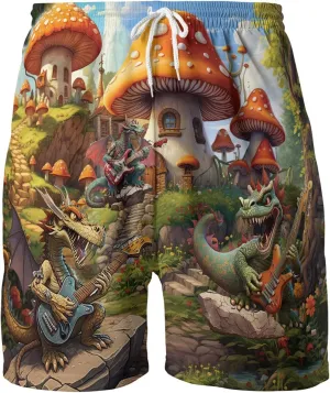 Dragons Mens Hawaiian Sport Shorts - Dragon Dice Hawaiian Shorts for Men - Casual Drawstring Beachwear Shorts Series 21