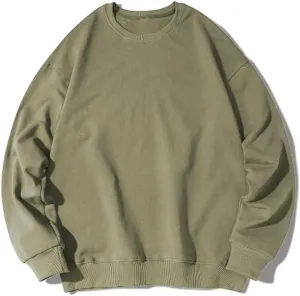 EMMIOL Men's Crewneck Sweatshirt Long Sleeve Hip Hop Fleece Pullover Vintage Sweatshirt Street Fashion Sweatshirts