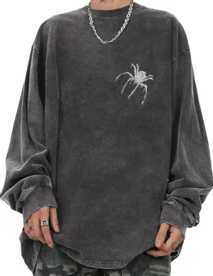 EMMIOL Men's Crewneck Sweatshirt Long Sleeve Hip Hop Fleece Pullover Vintage Sweatshirt Street Fashion Sweatshirts