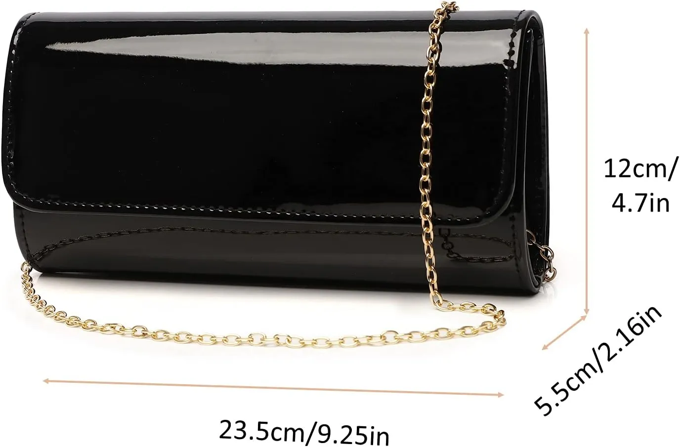 Envelope Clutch Evening Bag for Women Genuine Leather for Wedding Party and Formal Events