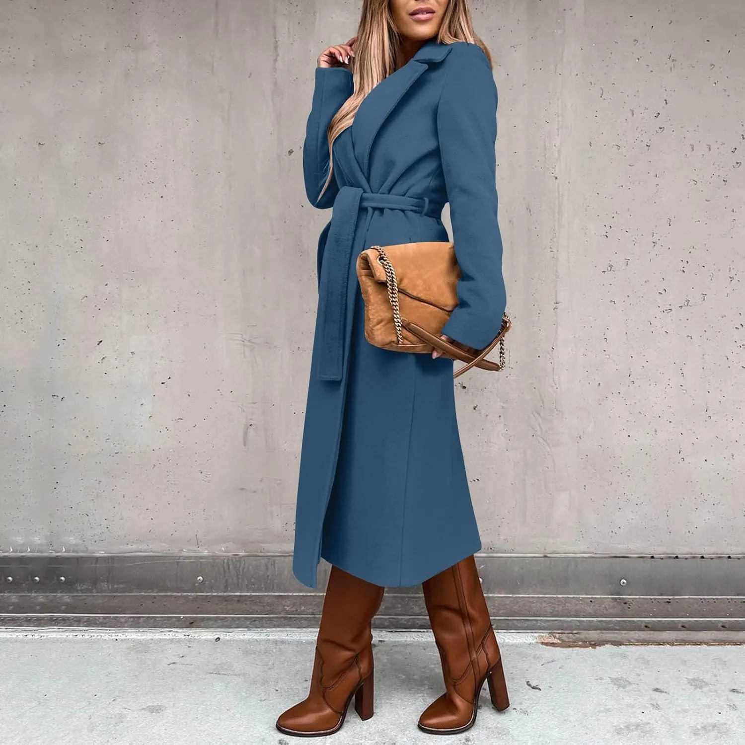 Fall Coats for Women 2024 Winter Peacoat Casual Double Breasted Wool Coat Fashion Elegant Notch Lapel Trench Coats