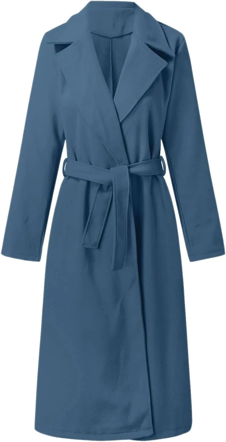 Fall Coats for Women 2024 Winter Peacoat Casual Double Breasted Wool Coat Fashion Elegant Notch Lapel Trench Coats