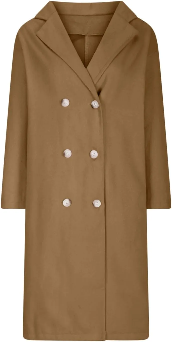 Fall Coats for Women 2024 Winter Peacoat Casual Double Breasted Wool Coat Fashion Elegant Notch Lapel Trench Coats