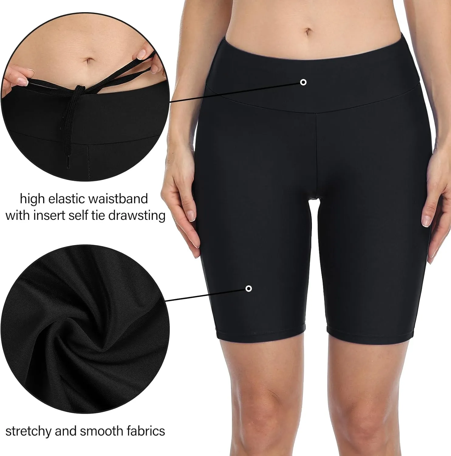 Firpearl Women's Swim Shorts UPF50  Sport Board Shorts Plus Size Tankini Swimsuit Bottom