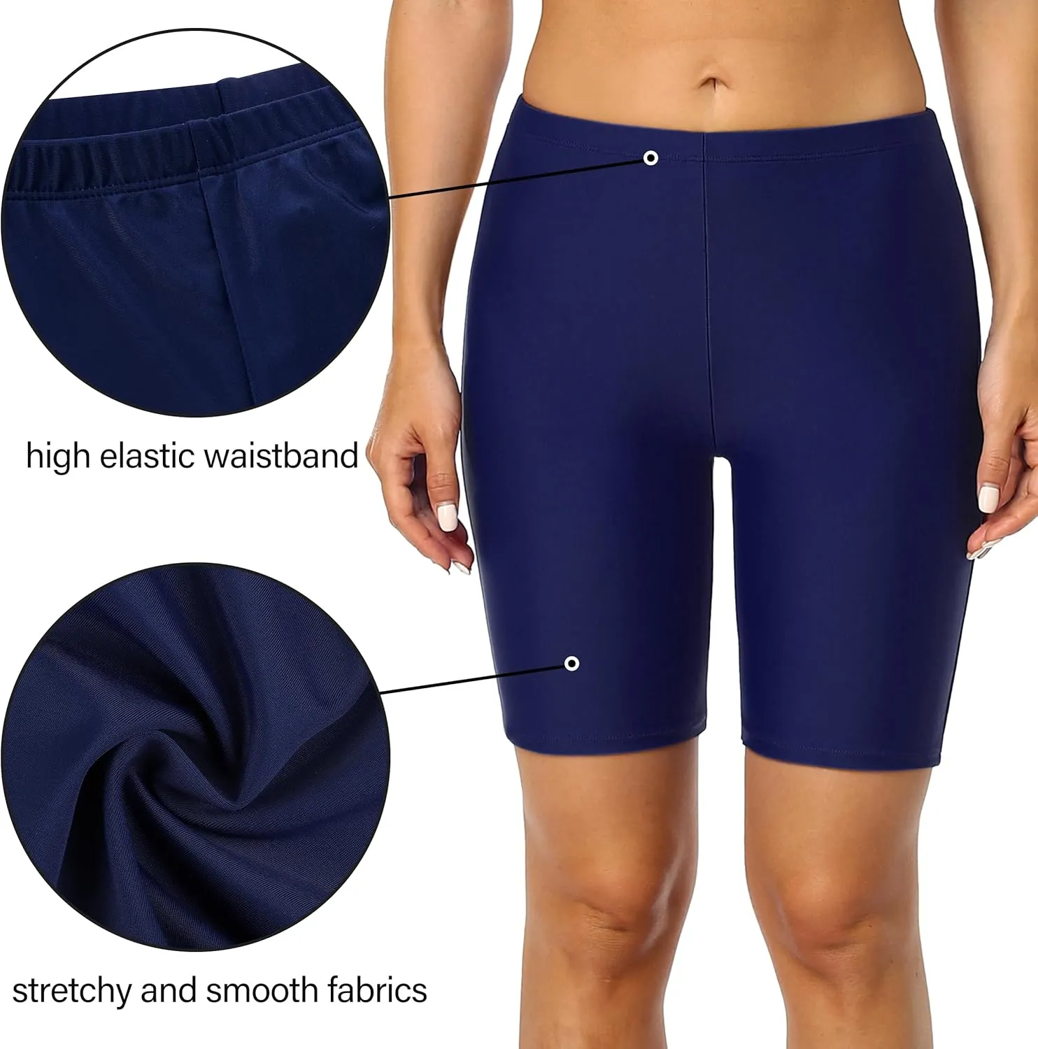 Firpearl Women's Swim Shorts UPF50  Sport Board Shorts Plus Size Tankini Swimsuit Bottom