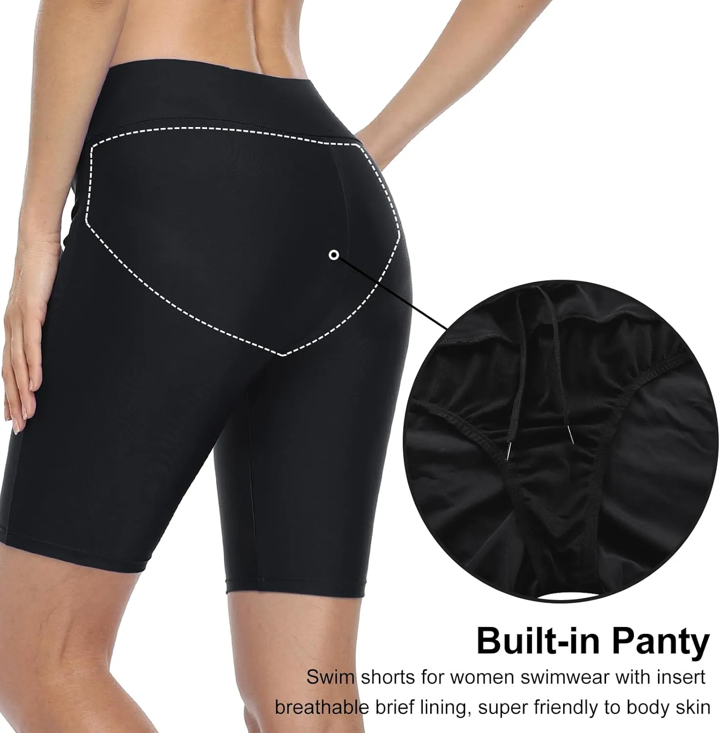 Firpearl Women's Swim Shorts UPF50  Sport Board Shorts Plus Size Tankini Swimsuit Bottom