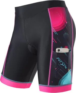 FitsT4 Sports Kids Cycling Bike Shorts Boys Girls Printed Biking Shorts with Pockets