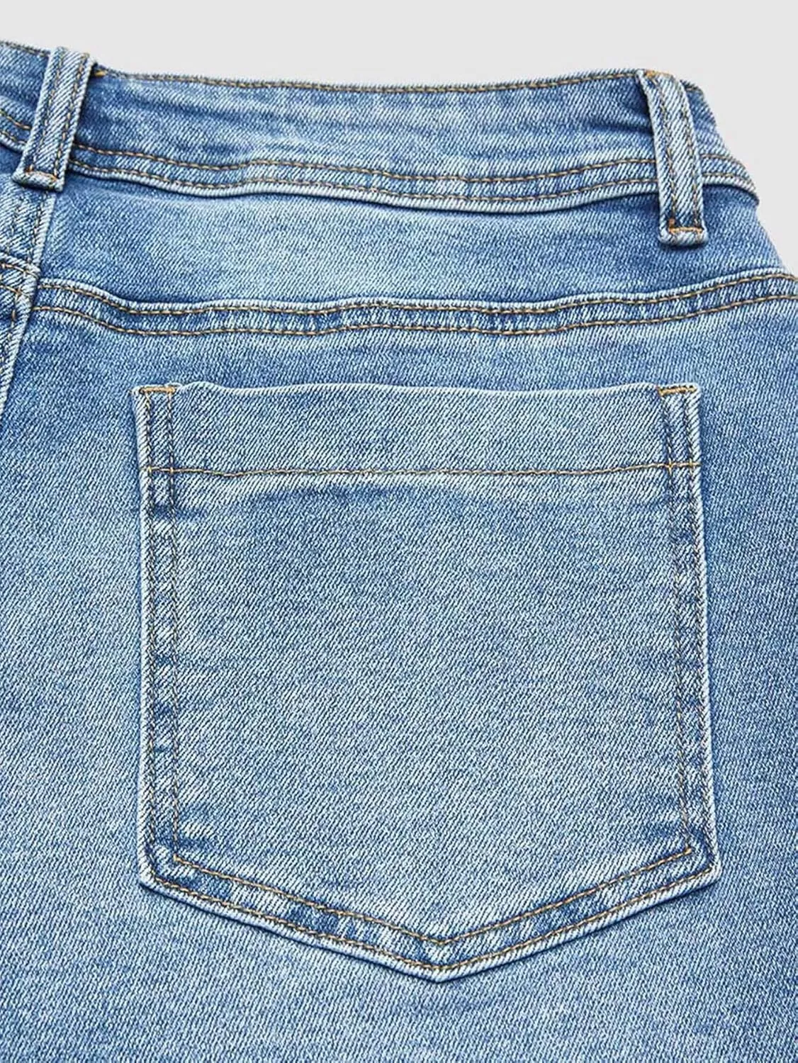 Flamingals Women's Bermuda Jean Shorts Mid Waist Straight Leg Summer Strechy Denim Shorts