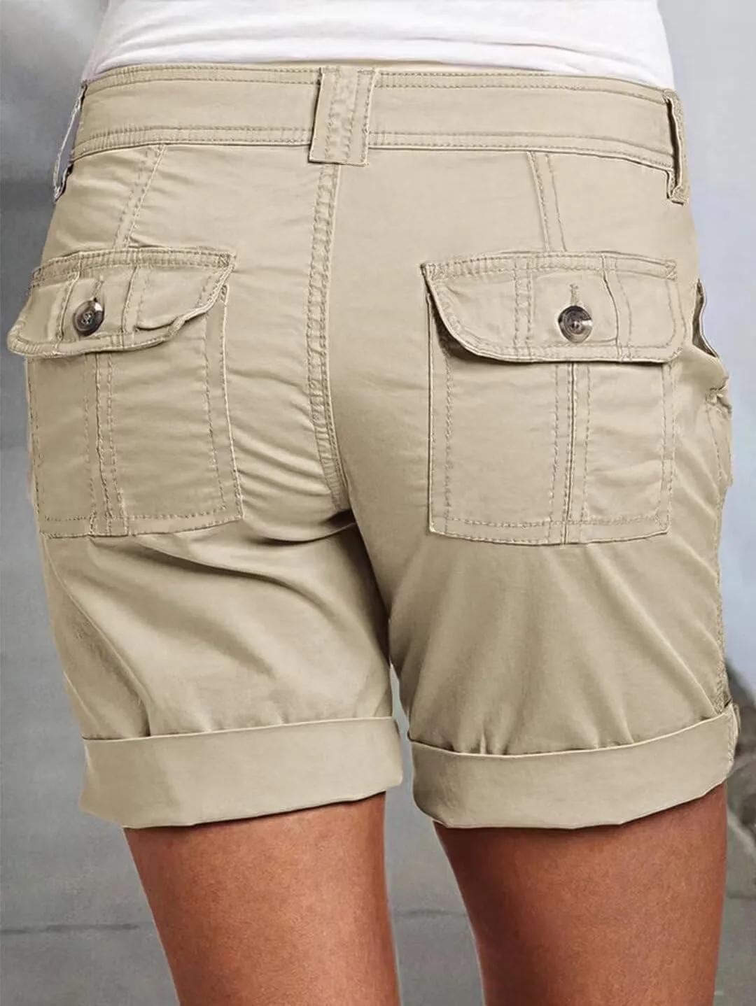 Flamingals Women's Cargo Shorts Trendy Low Waist Summer Hiking Shorts with Flat Pocket
