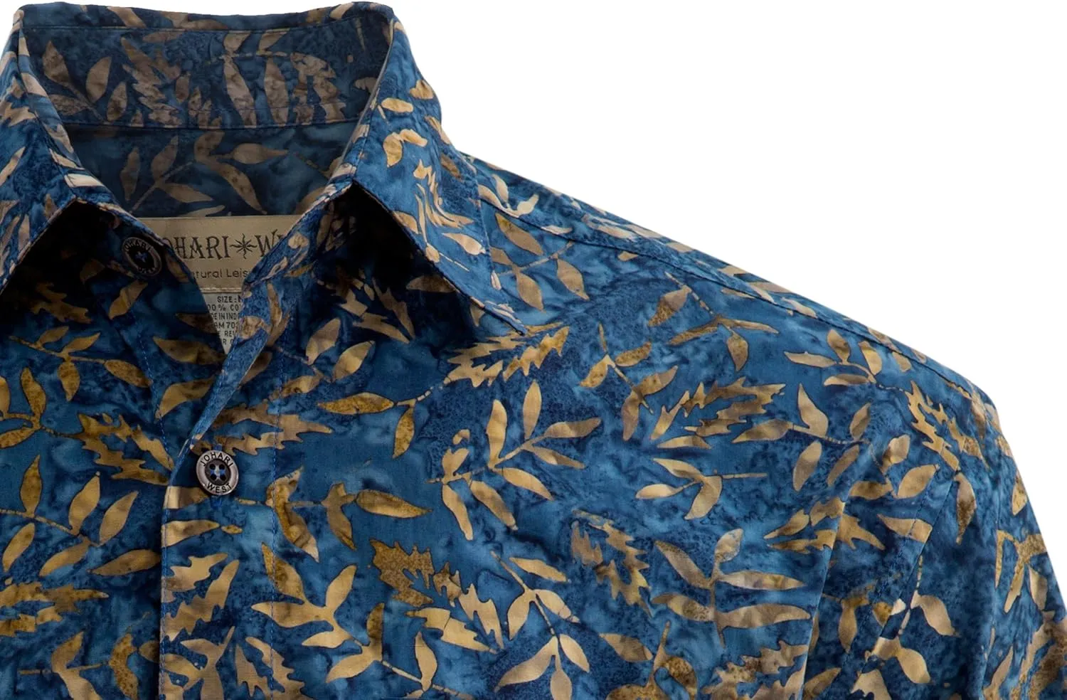 Floating Leaves Tropical Cotton Batik Shirt