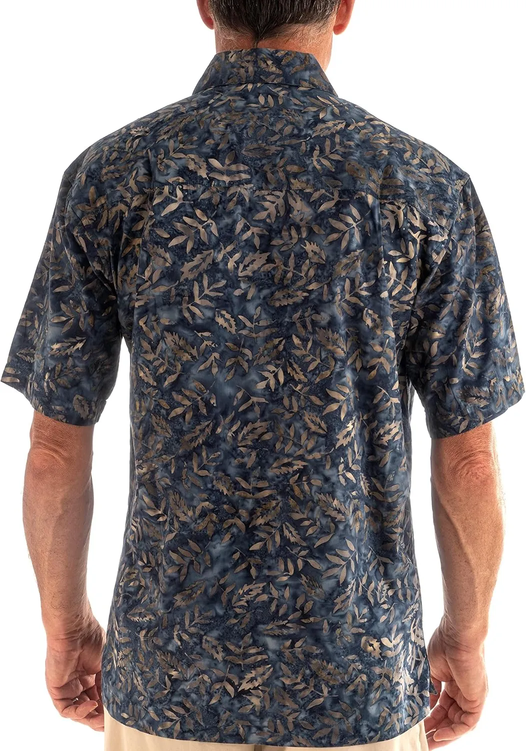 Floating Leaves Tropical Cotton Batik Shirt