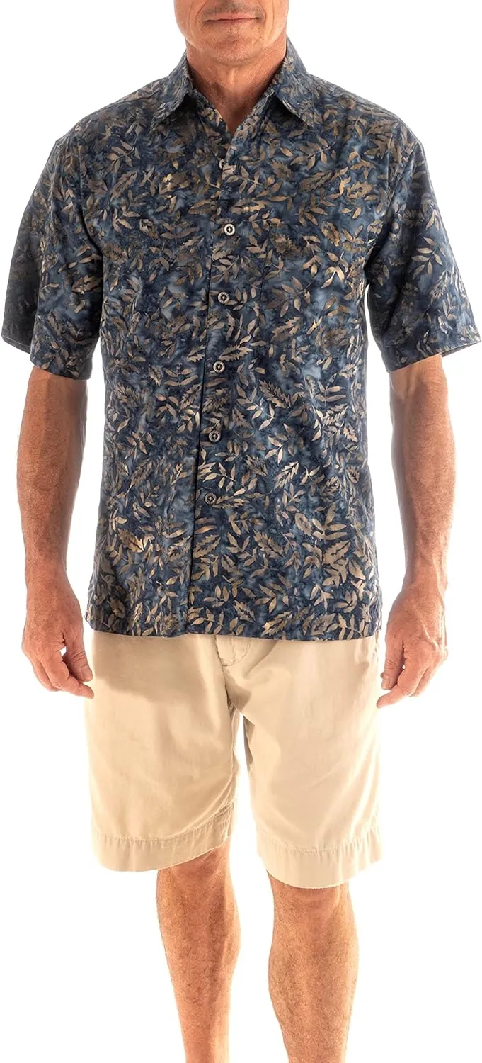 Floating Leaves Tropical Cotton Batik Shirt