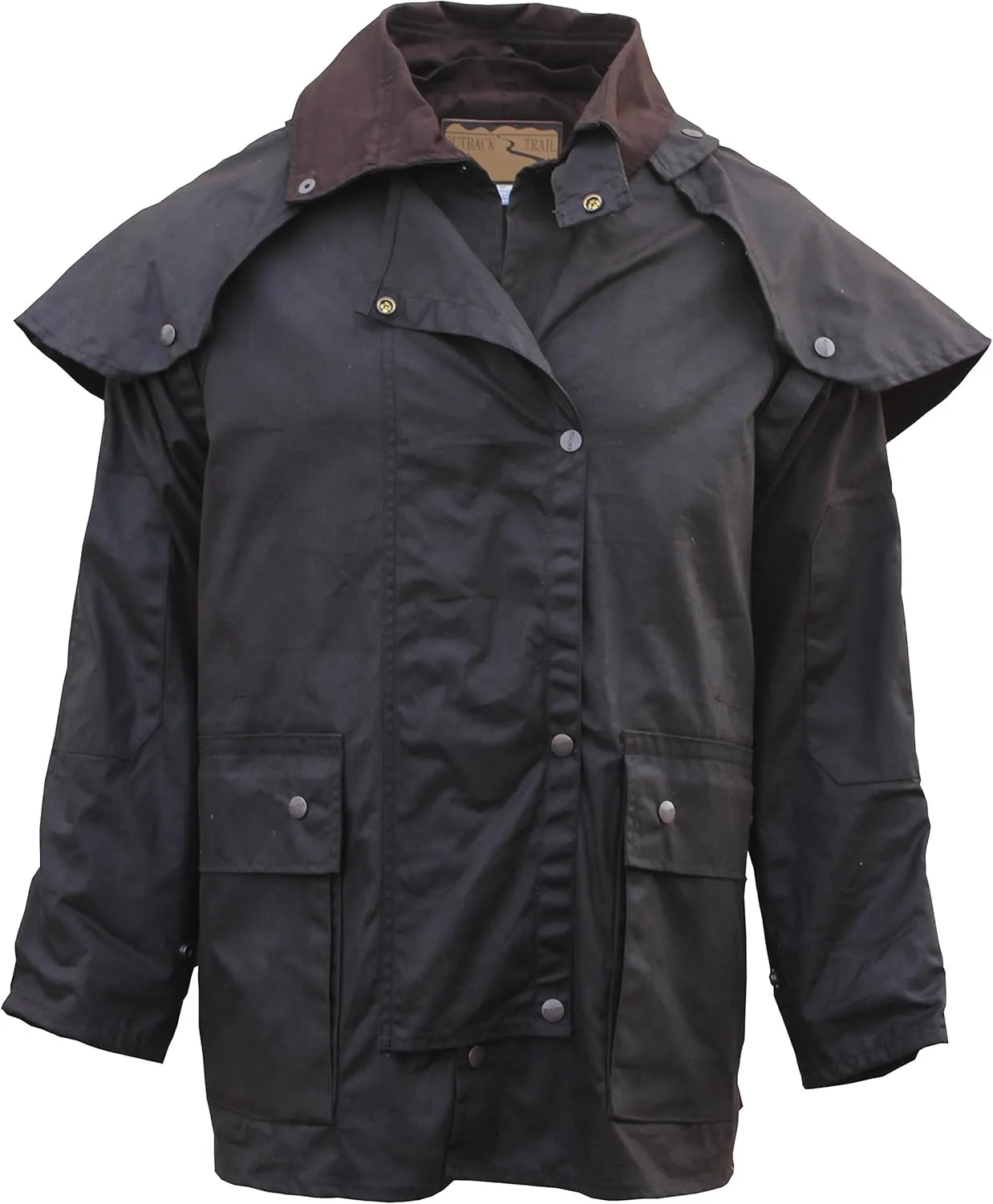Foxfire Men's Short Oilskin Western Australian Waterproof Duster Coat, Raincoat Oil Cloth Cotton
