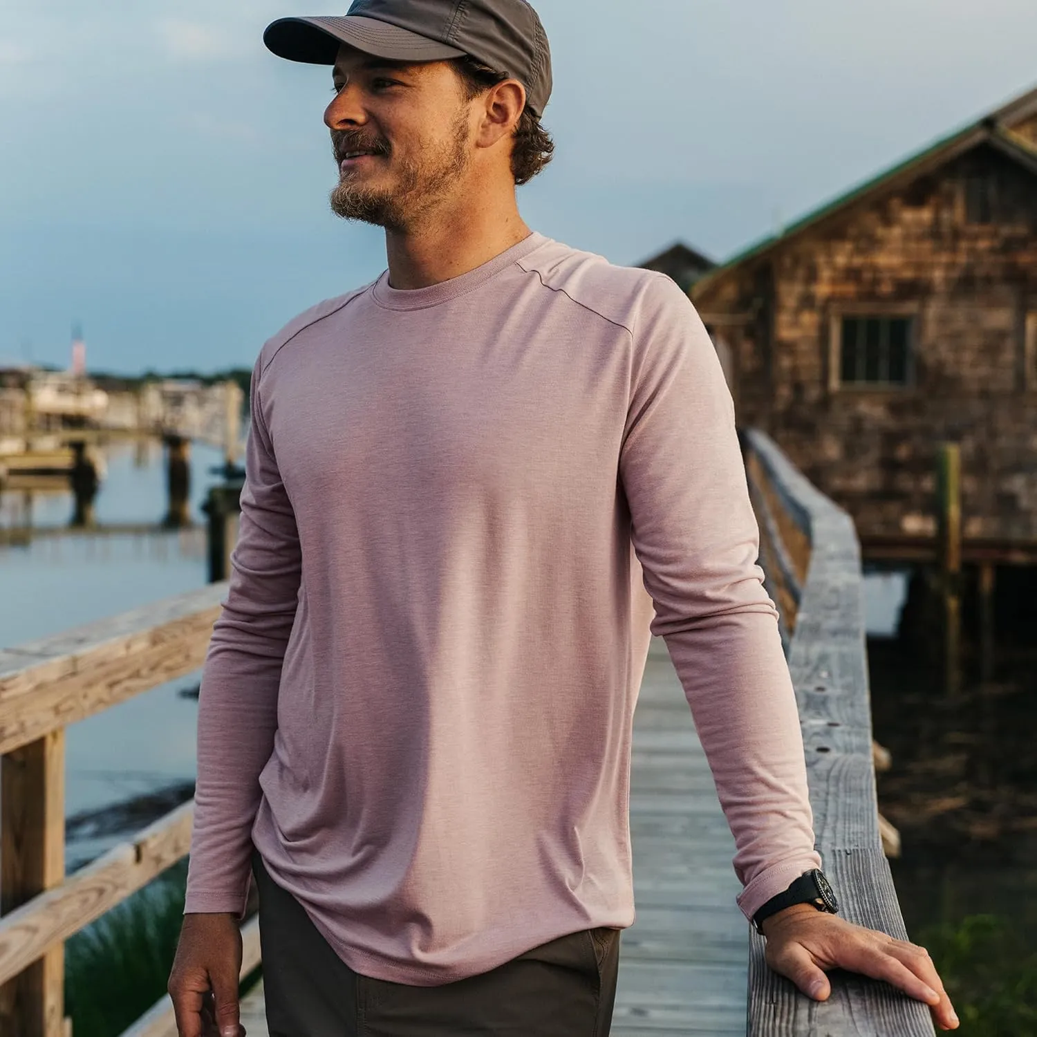 Free Fly Men's Shade Long Sleeve - UPF 50  Sun Protection Clothing Men's Sun Shirt, Bamboo Viscose Long Sleeve Shirt