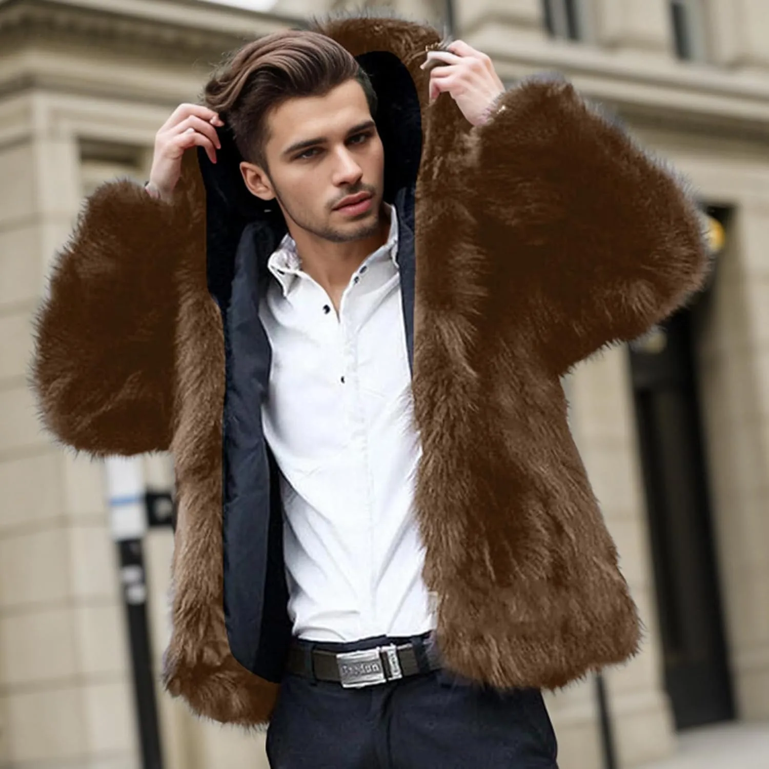 Fuzzy Thermal Sweaters Coats Furry Lightweight Long Sleeve Fluffy Front Open Baggy Jackets Cold Weather Soft Warm Comfy Tops