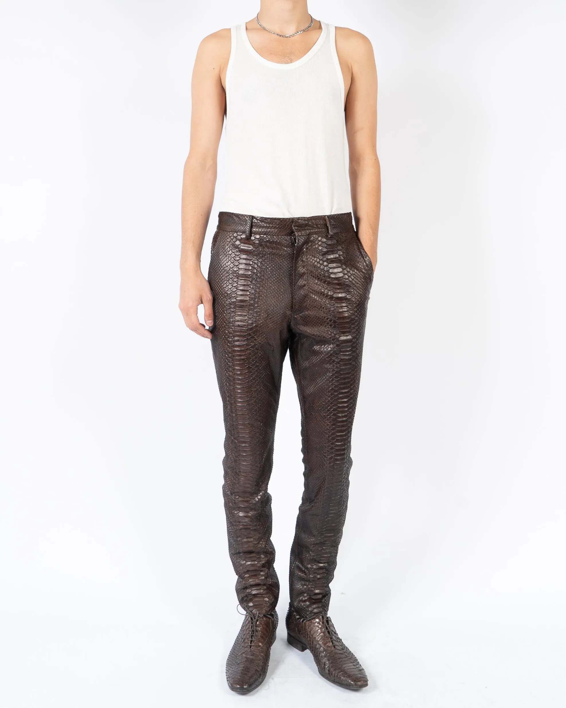 FW14 Brown Python Trousers