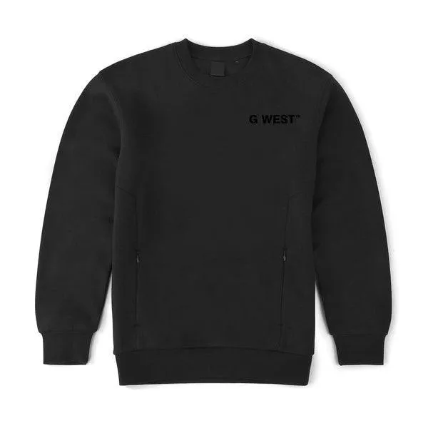 G West Mens Logo Fleece Crewneck With Invisible Zippers : Gwcrwl7006 - 5 Colors