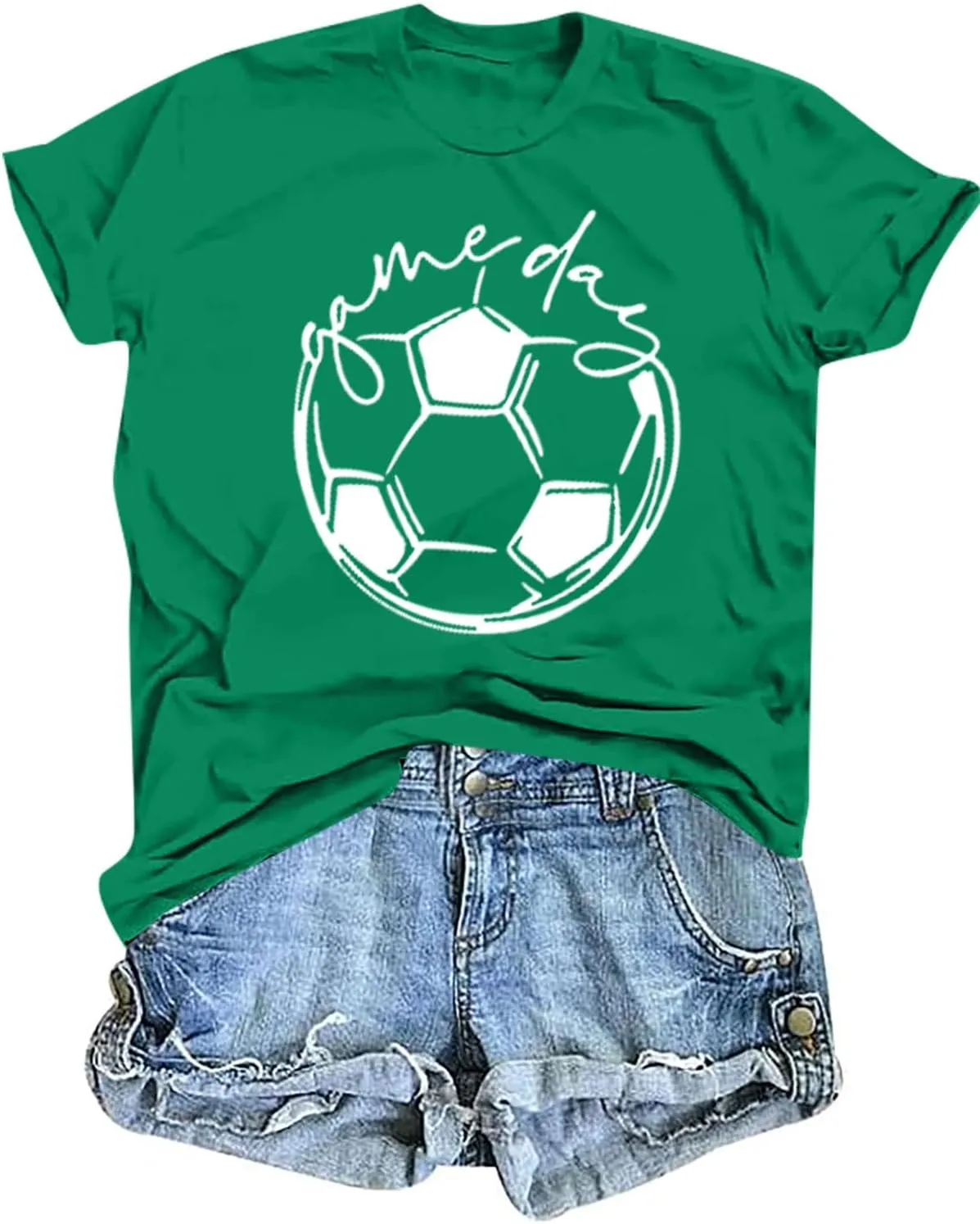 Game Day T Shirt Women Soccer Season Shirts Soccer Mom Graphic Short Sleeve Shirt Game Day Vibes Tee Tops