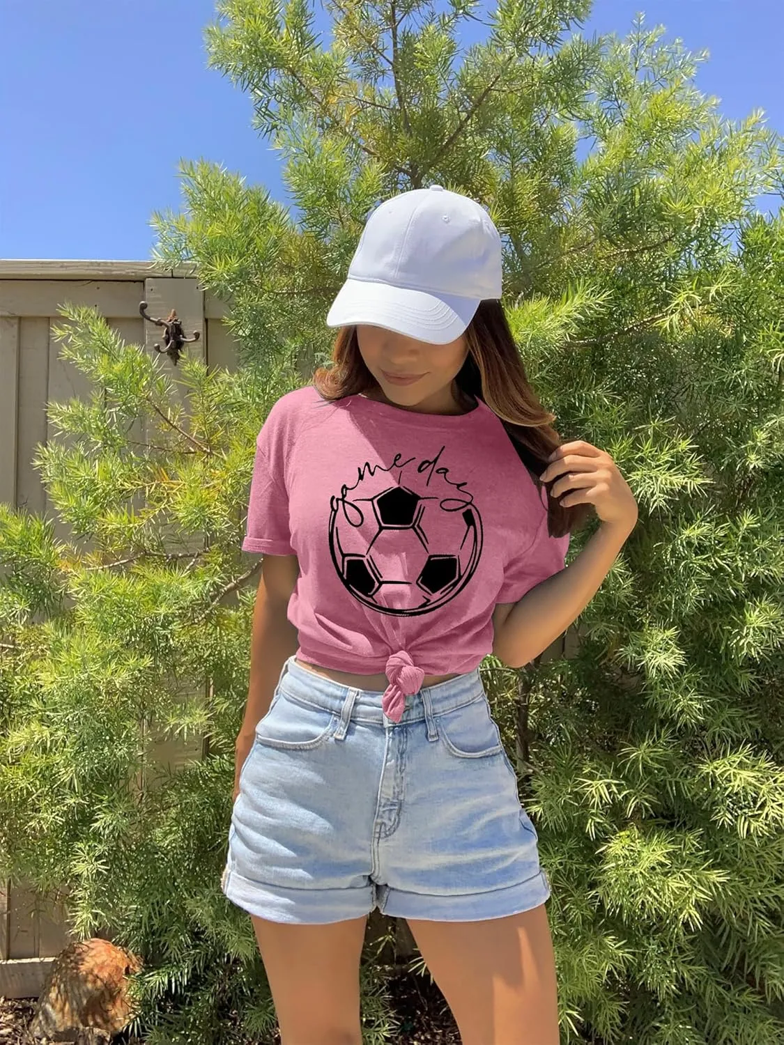 Game Day T Shirt Women Soccer Season Shirts Soccer Mom Graphic Short Sleeve Shirt Game Day Vibes Tee Tops