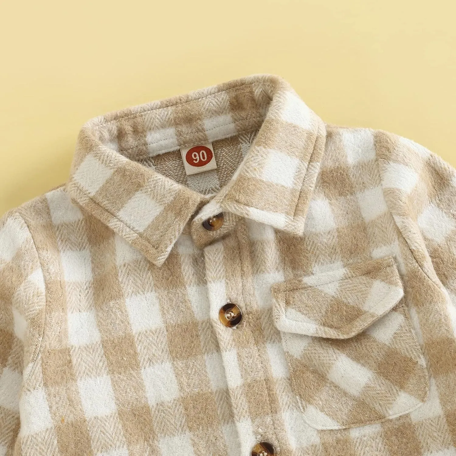 GOOCHEER Toddler Baby Boy Girl Plaid Jacket Hoodie Long Sleeve Button Down Shirts Coats Outerwear Shacket Cardigan Top