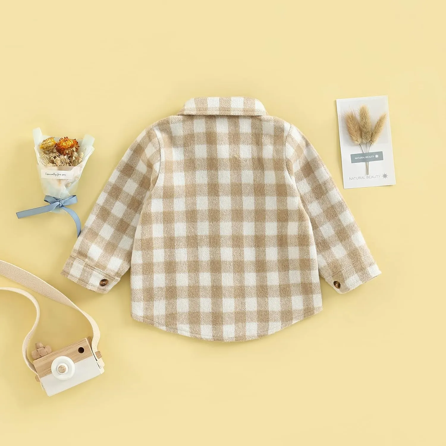 GOOCHEER Toddler Baby Boy Girl Plaid Jacket Hoodie Long Sleeve Button Down Shirts Coats Outerwear Shacket Cardigan Top