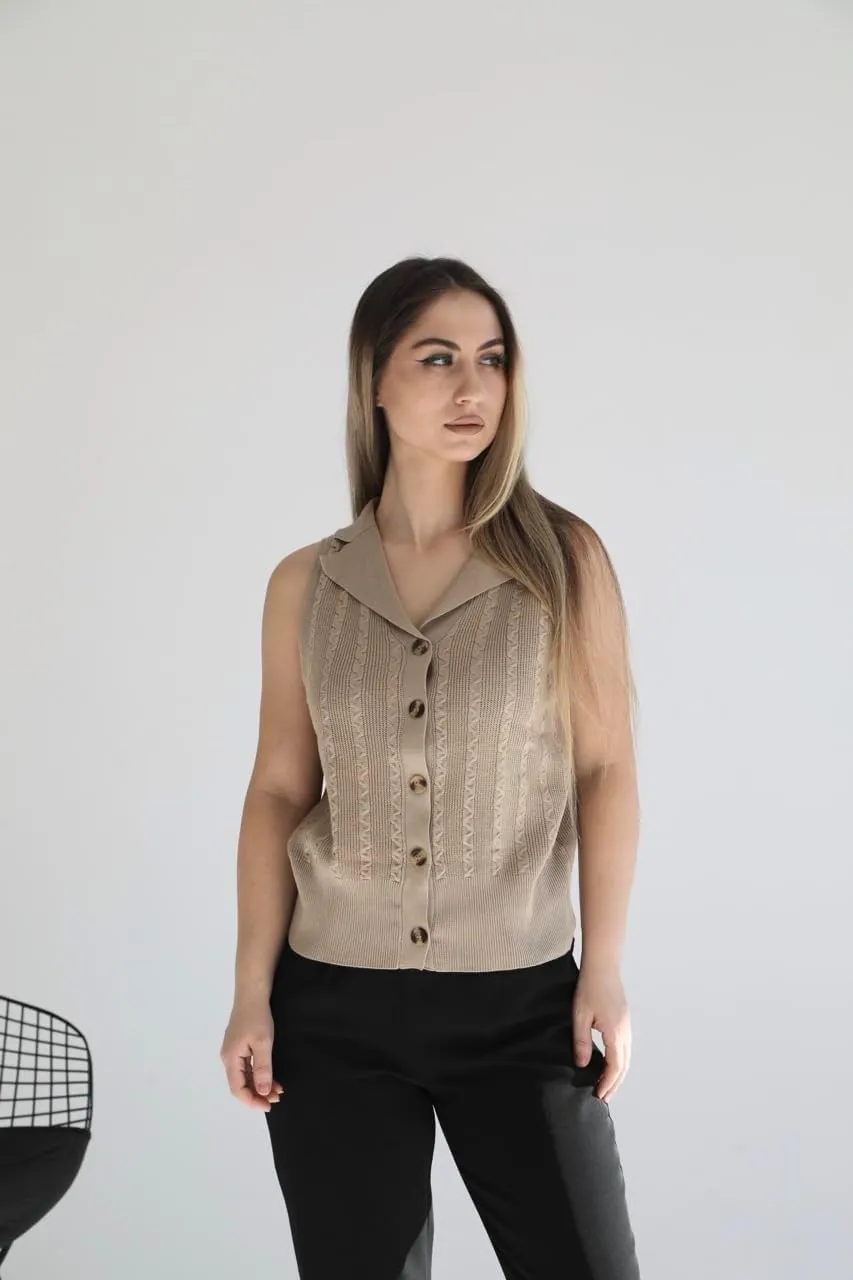 GRACE KARIN Sweater Vest Women Summer Sleeveless Knit Cardigans V Neck Collared Lightweight Button Down Sweaters Tops
