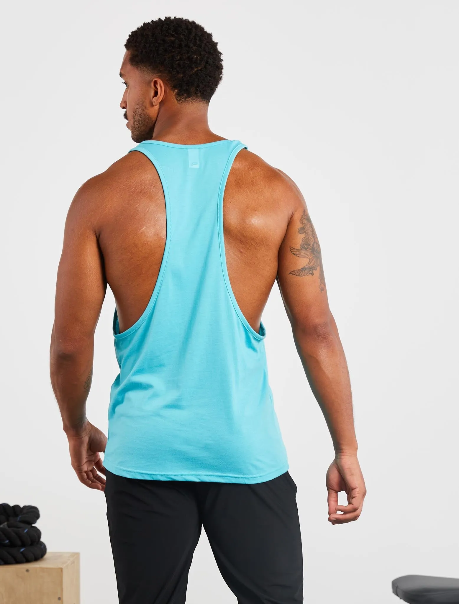 Graphic Stringer Vest - Sky Blue