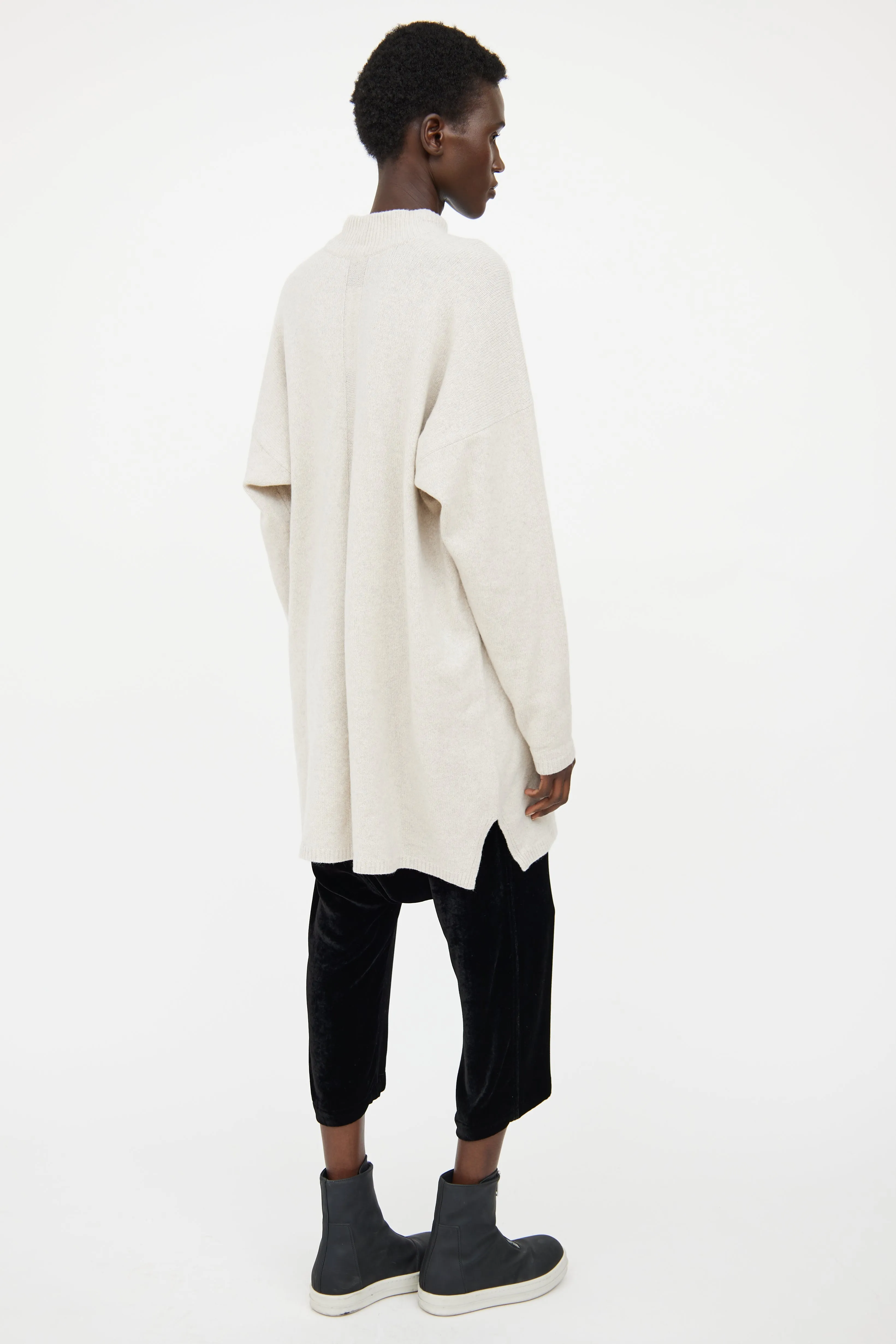Grey Cashmere Long Sweater
