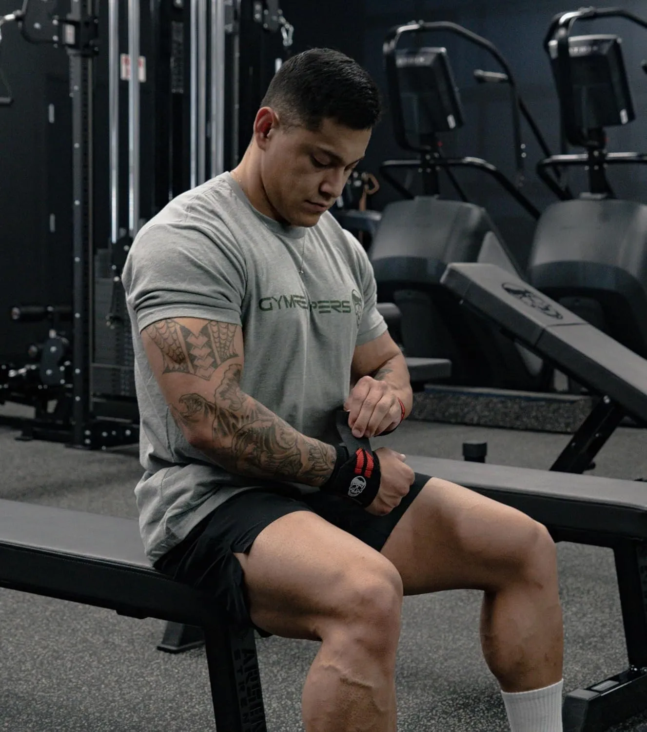 Gymreapers Workout Short Sleeve Shirt Workout T-Shirt for Men Crew Neck Shirts Casual Gym Cotton Everyday Tee