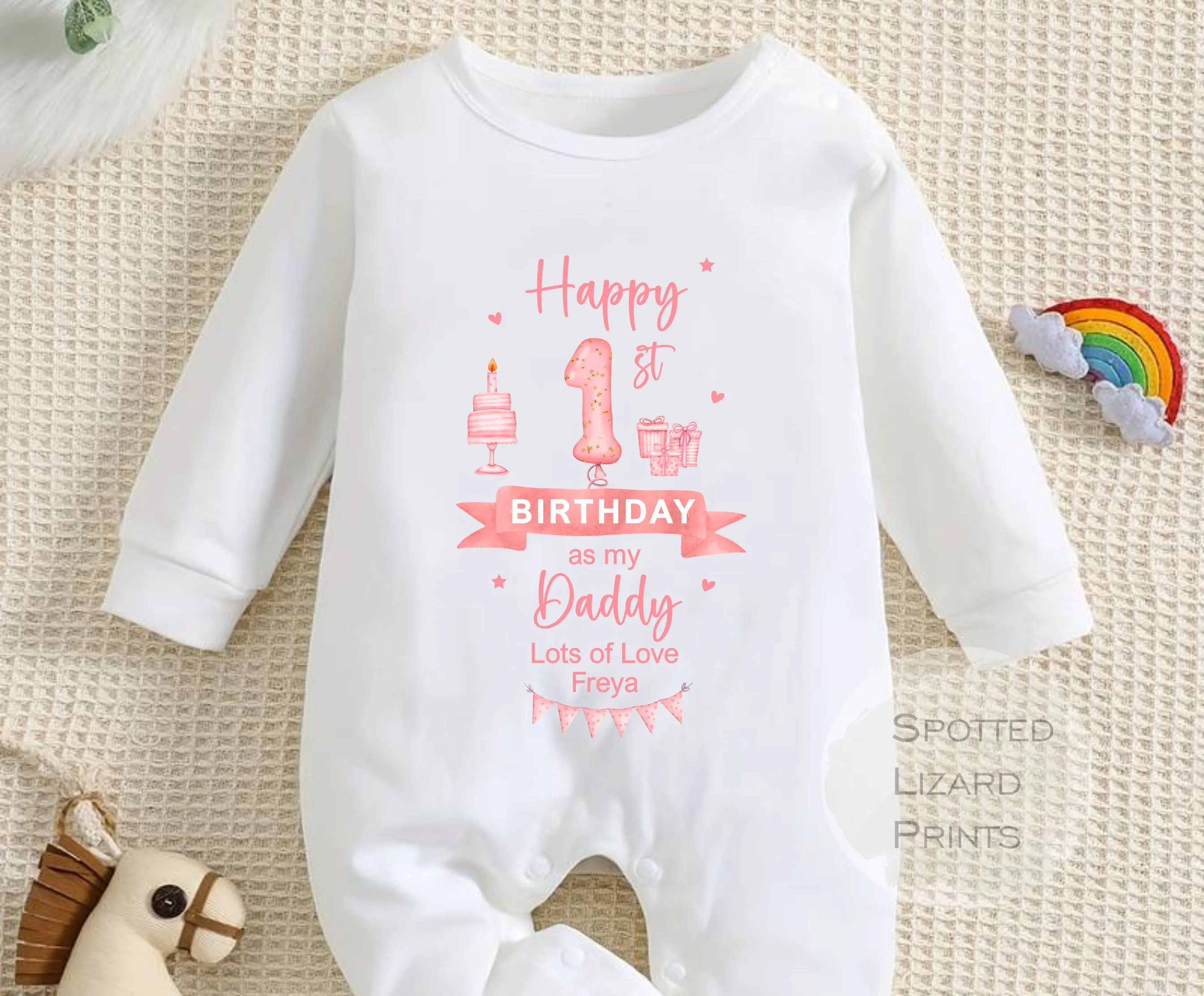 Happy First Birthday DADDY Baby Outfit (First Birthday 1st Birthday Daddy Dad Birthday l New Dad Gift | Love My Dad)