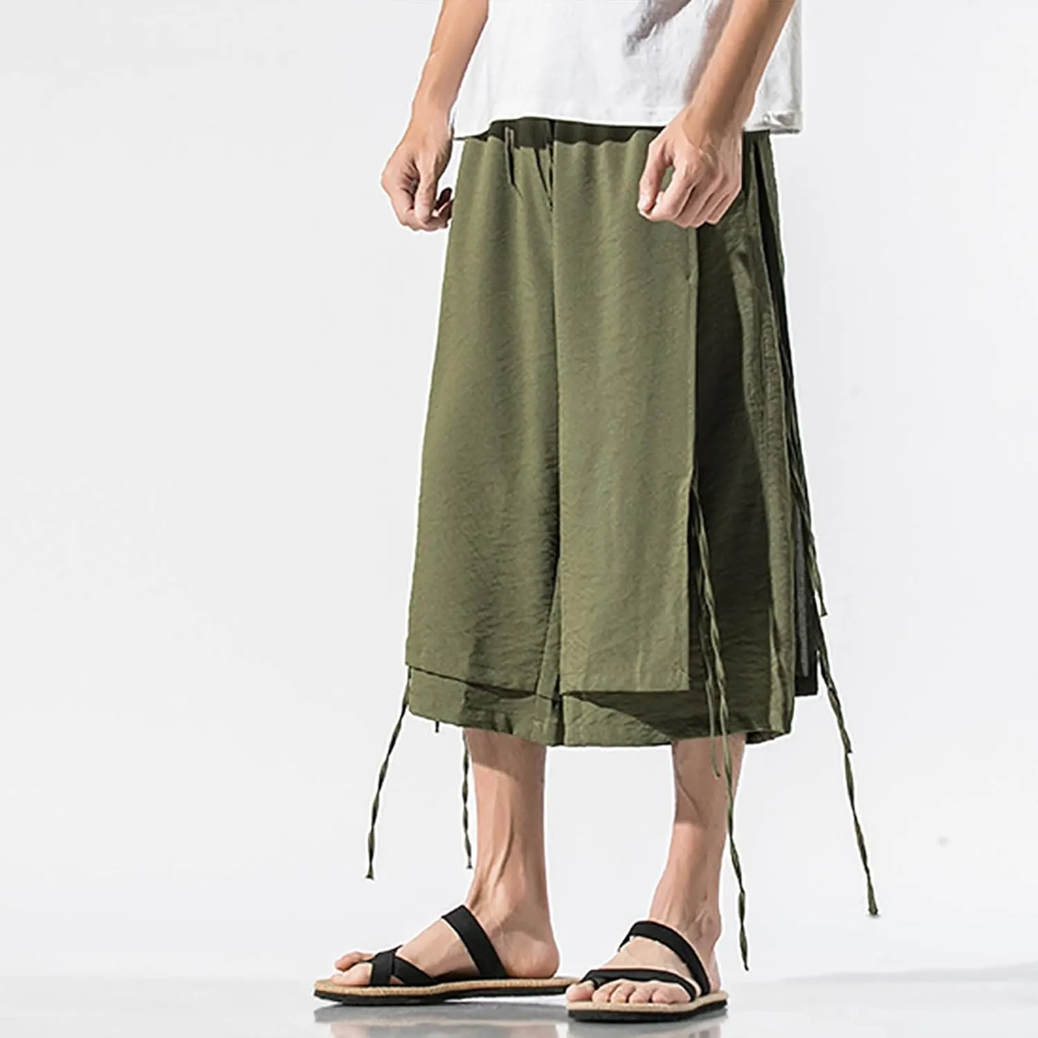 Harem Pants Men Beach for Y2k Aesthetic Lounge Ninja Casual Wear Bohemian Cotton Japanese Baggy Loose with Pockets