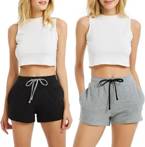 HEARTNICE Womens Cotton Pajama Shorts, Soft Sleep Shorts for Women Lightweight Lounge Pj Bottoms