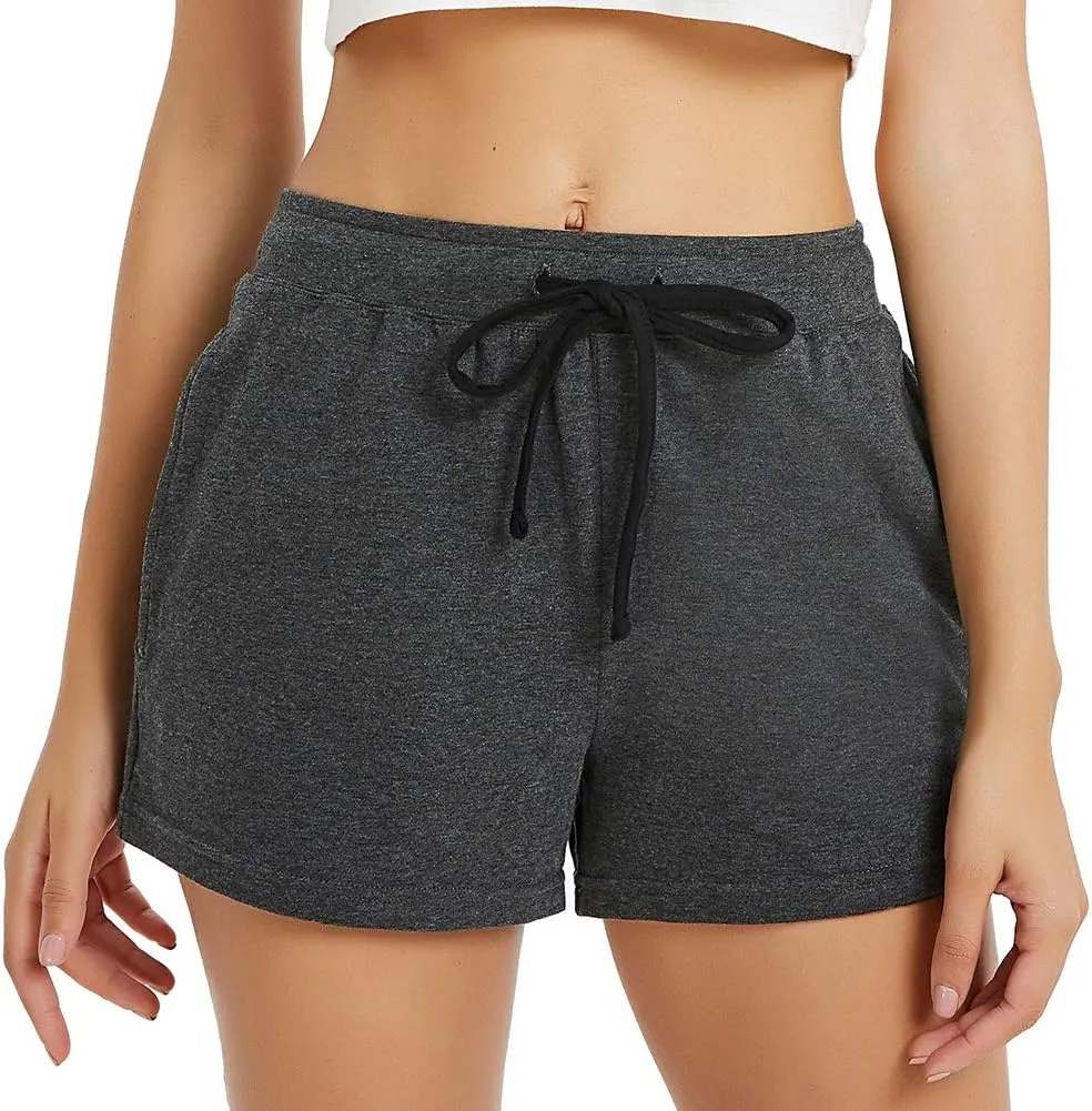 HEARTNICE Womens Cotton Pajama Shorts, Soft Sleep Shorts for Women Lightweight Lounge Pj Bottoms
