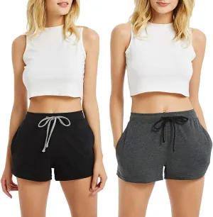 HEARTNICE Womens Cotton Pajama Shorts, Soft Sleep Shorts for Women Lightweight Lounge Pj Bottoms