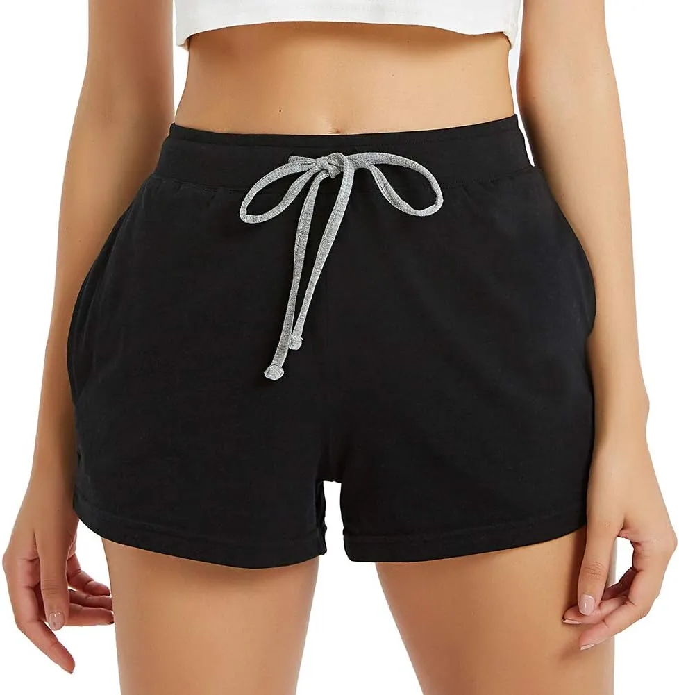 HEARTNICE Womens Cotton Pajama Shorts, Soft Sleep Shorts for Women Lightweight Lounge Pj Bottoms