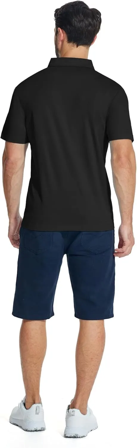 JACKETOWN 3 Pack Polo Shirt for Men Quarter Zip Polo T Shirt Casual Short Sleeve Collared Shirts with Pocket
