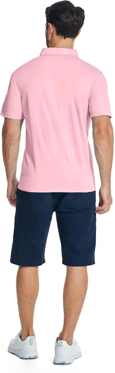 JACKETOWN 3 Pack Polo Shirt for Men Quarter Zip Polo T Shirt Casual Short Sleeve Collared Shirts with Pocket