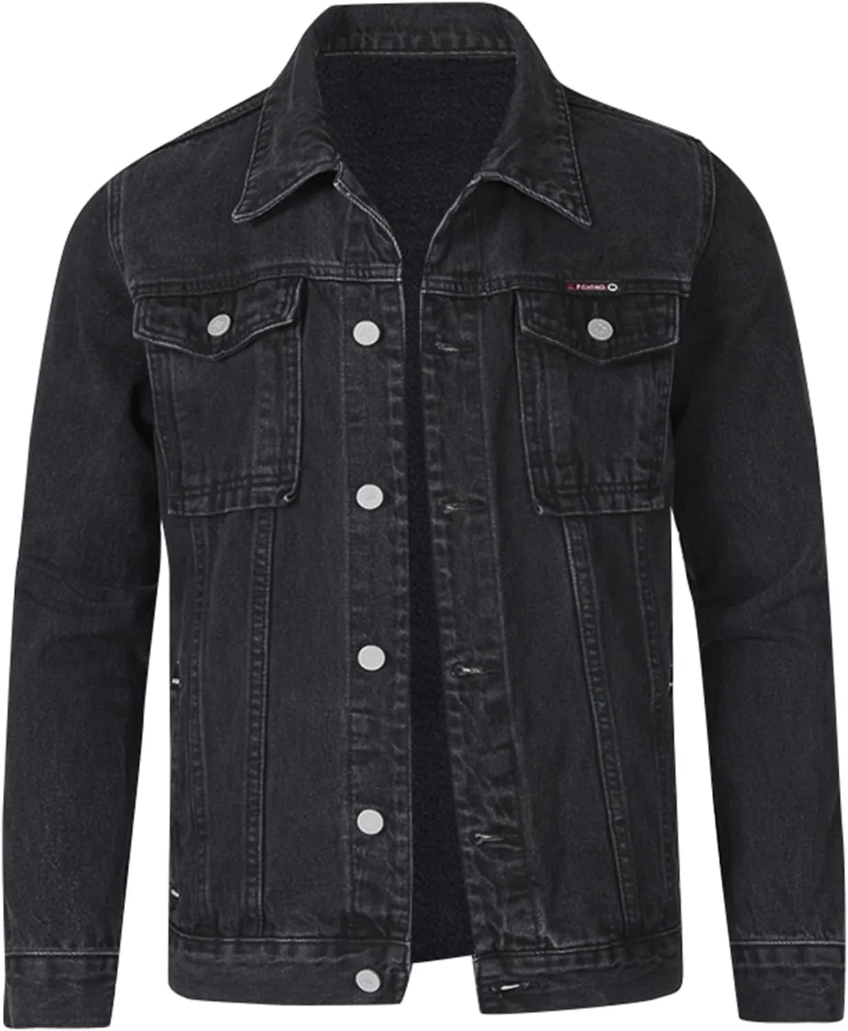 Jean Jacket For Men, Men'S Casual Workwear Long Sleeve Lapel Collar Denim Jacket Loose Multi Pocket Coat