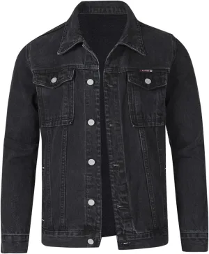 Jean Jacket For Men, Men'S Casual Workwear Long Sleeve Lapel Collar Denim Jacket Loose Multi Pocket Coat