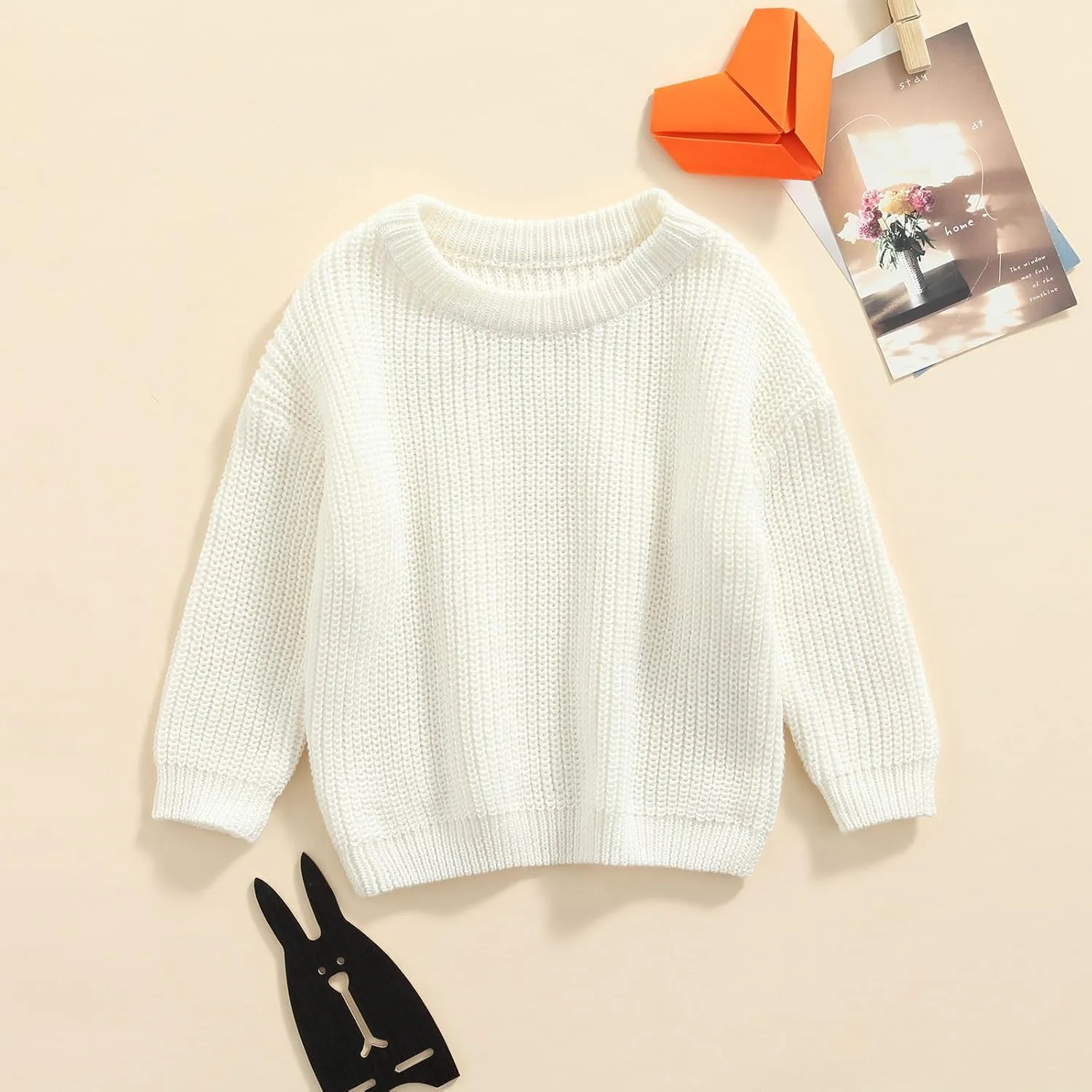 Karwuiio Toddler Baby Girl Boy Knit Sweater Round Neck Long Sleeve Pullover Sweatshirt Fall Winter Clothes
