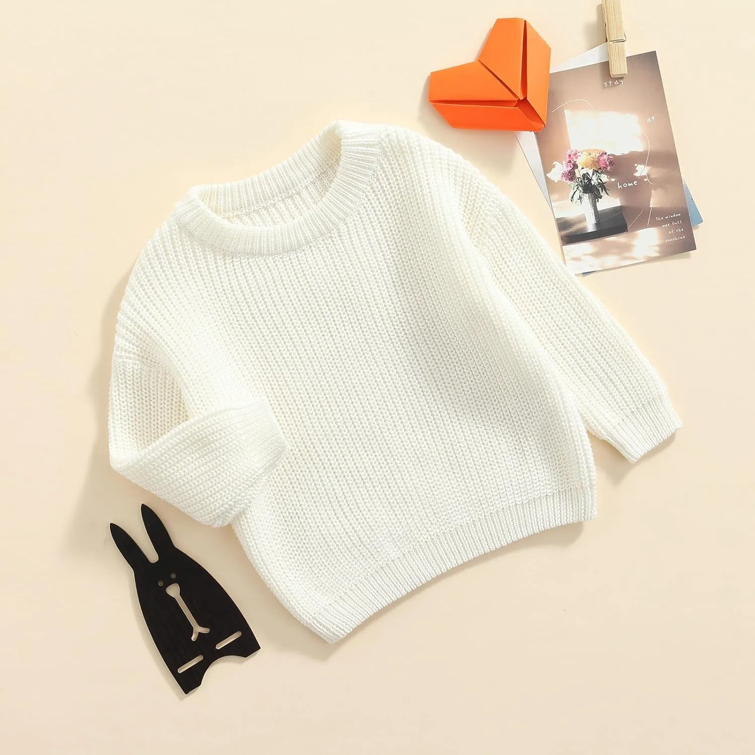 Karwuiio Toddler Baby Girl Boy Knit Sweater Round Neck Long Sleeve Pullover Sweatshirt Fall Winter Clothes