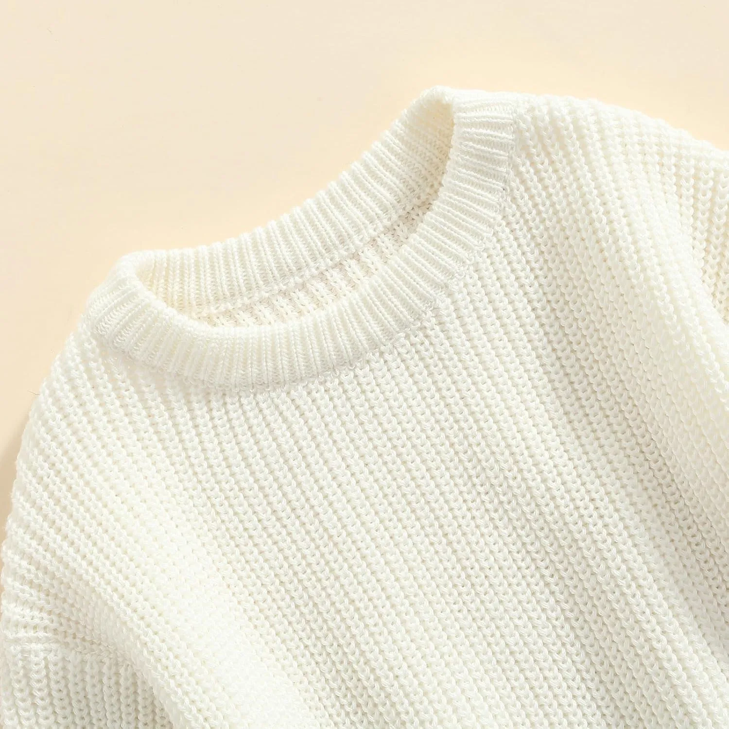 Karwuiio Toddler Baby Girl Boy Knit Sweater Round Neck Long Sleeve Pullover Sweatshirt Fall Winter Clothes
