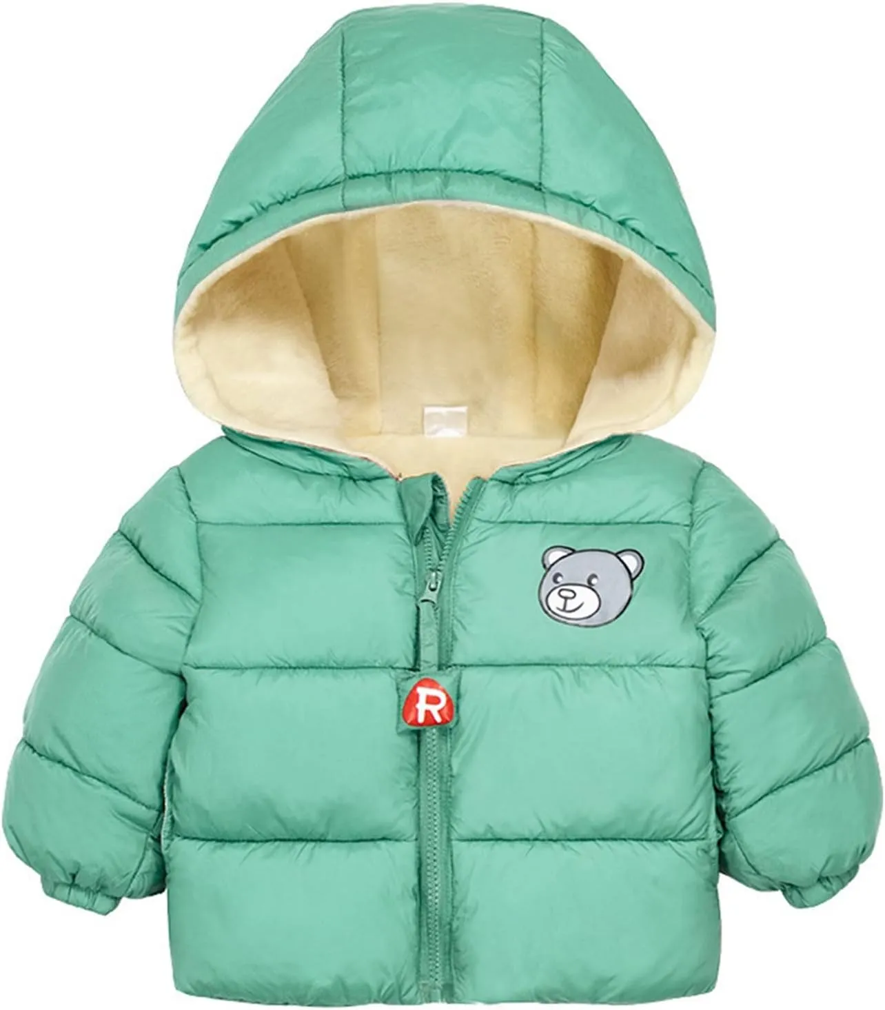 Kids Toddler Baby Girls Boys Winter Warm Thick Cotton Long Sleeve Bear Hooded Padded Clothes Coat Girls Denim