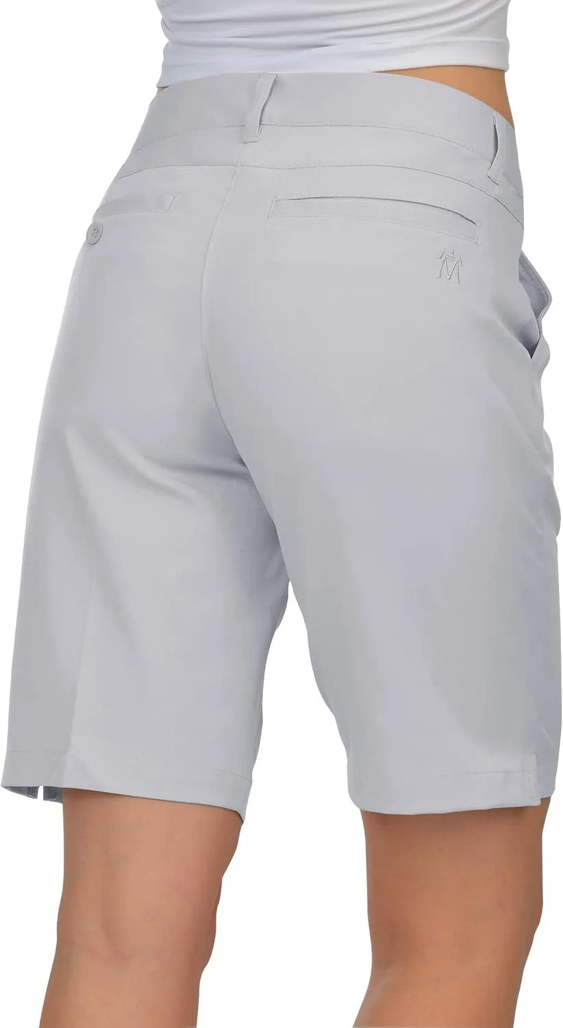 Lesmart Womens Golf Shorts Lightweight Stretch Relaxed Fit Knee Length Ladies Bermuda Shorts
