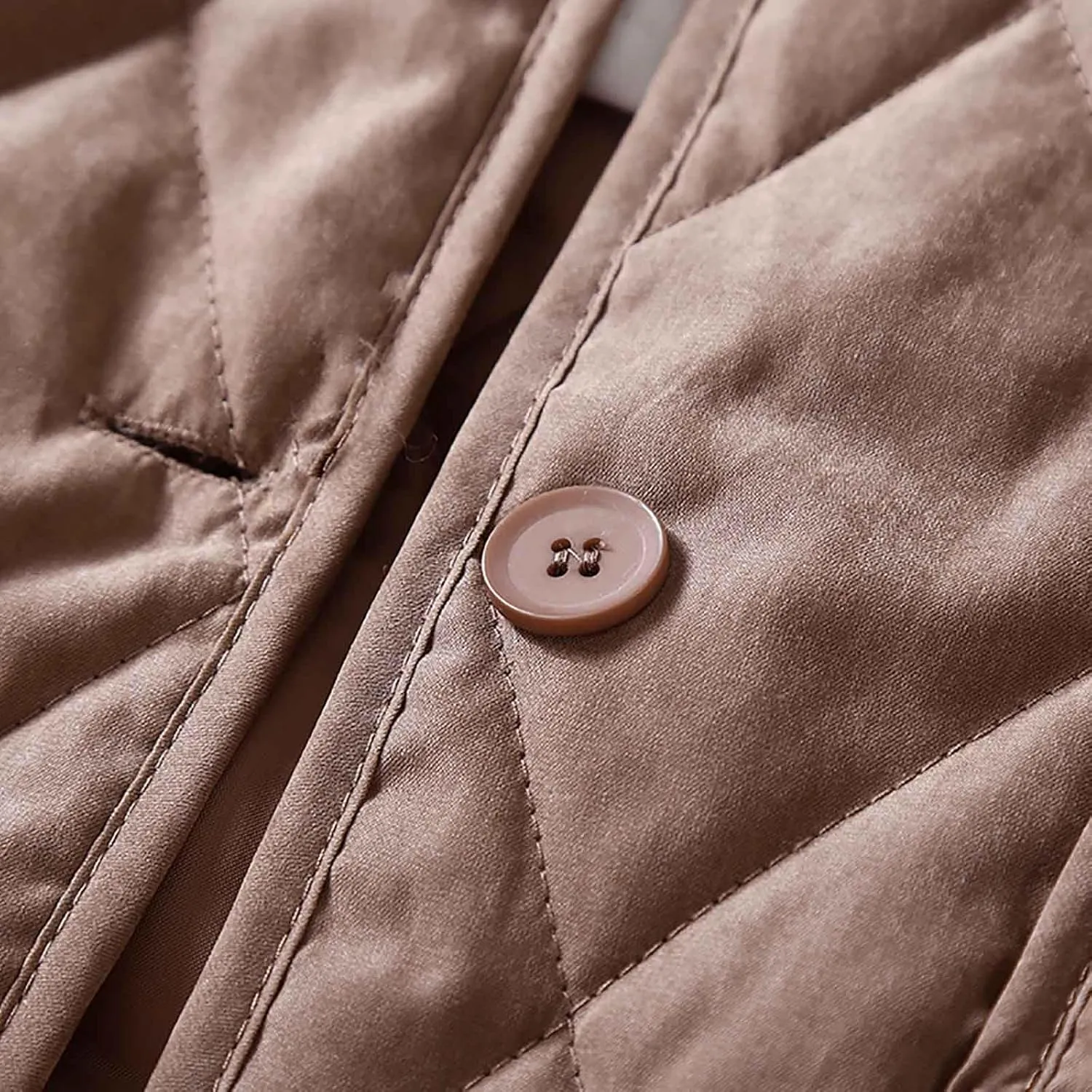 Long Puffer Jacket Women Maxi Length Quilted Lightweight Quilted Padded Coat Fall Winter Outerwear