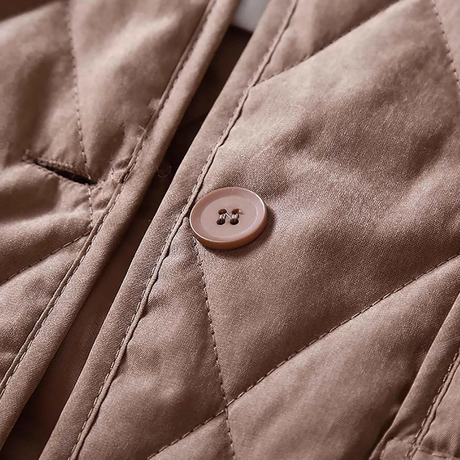 Long Puffer Jacket Women Maxi Length Quilted Lightweight Quilted Padded Coat Fall Winter Outerwear