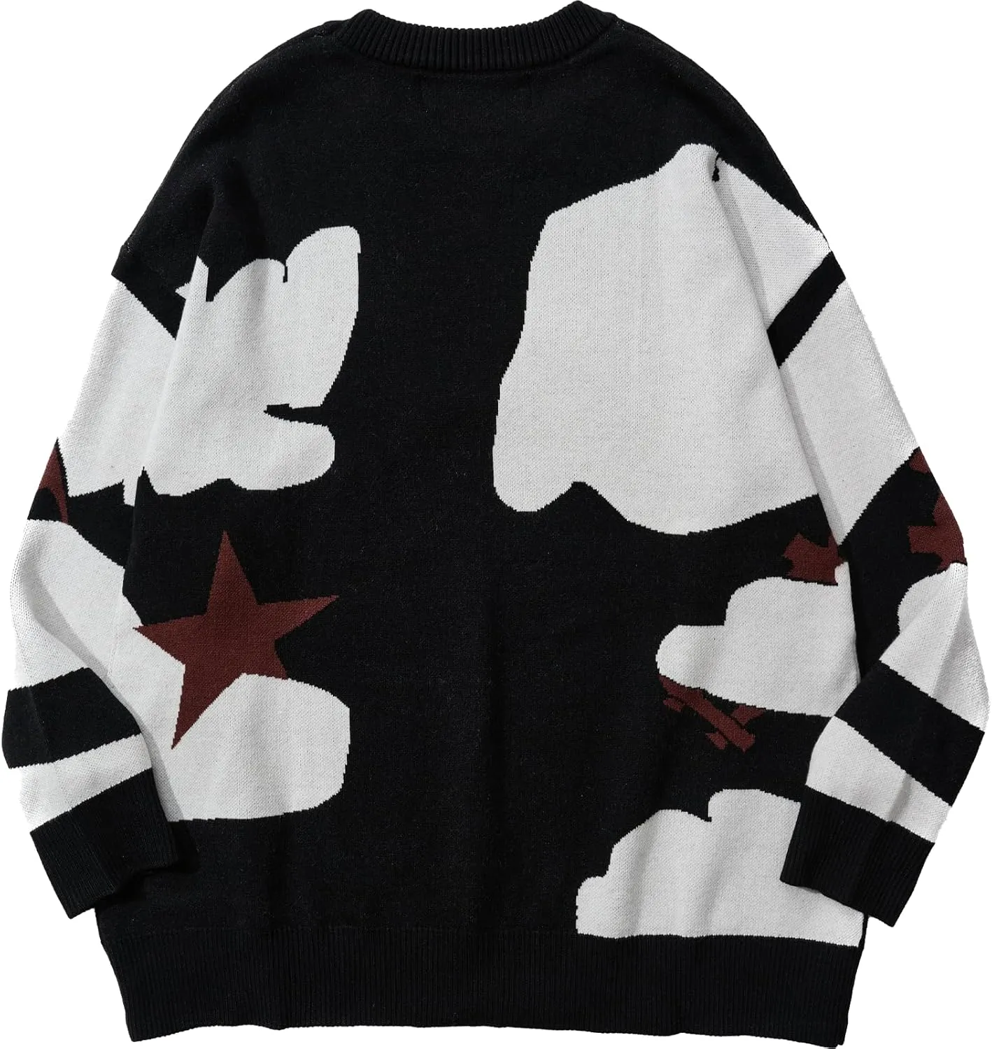 Long Sleeve Crewneck Anime Rapper Knit Sweater Harajuku Hip Hop Rap Vintage Knitted Sweater Streetwear