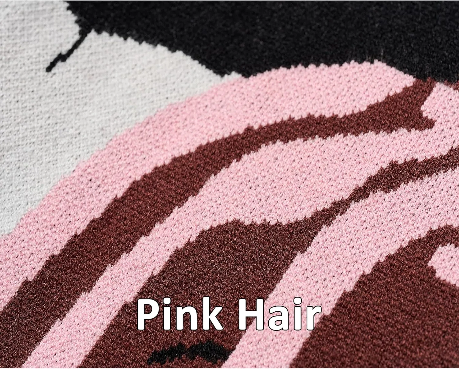 Long Sleeve Crewneck Anime Rapper Knit Sweater Harajuku Hip Hop Rap Vintage Knitted Sweater Streetwear