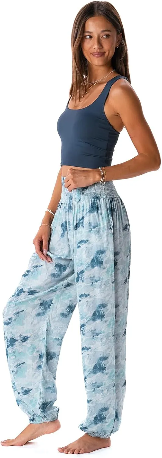 Lotus and Luna Women's Harem Pants Thai Pants for Beach & Lounge High Waisted Flowy Boho Pants Genie Pants Yoga Pants